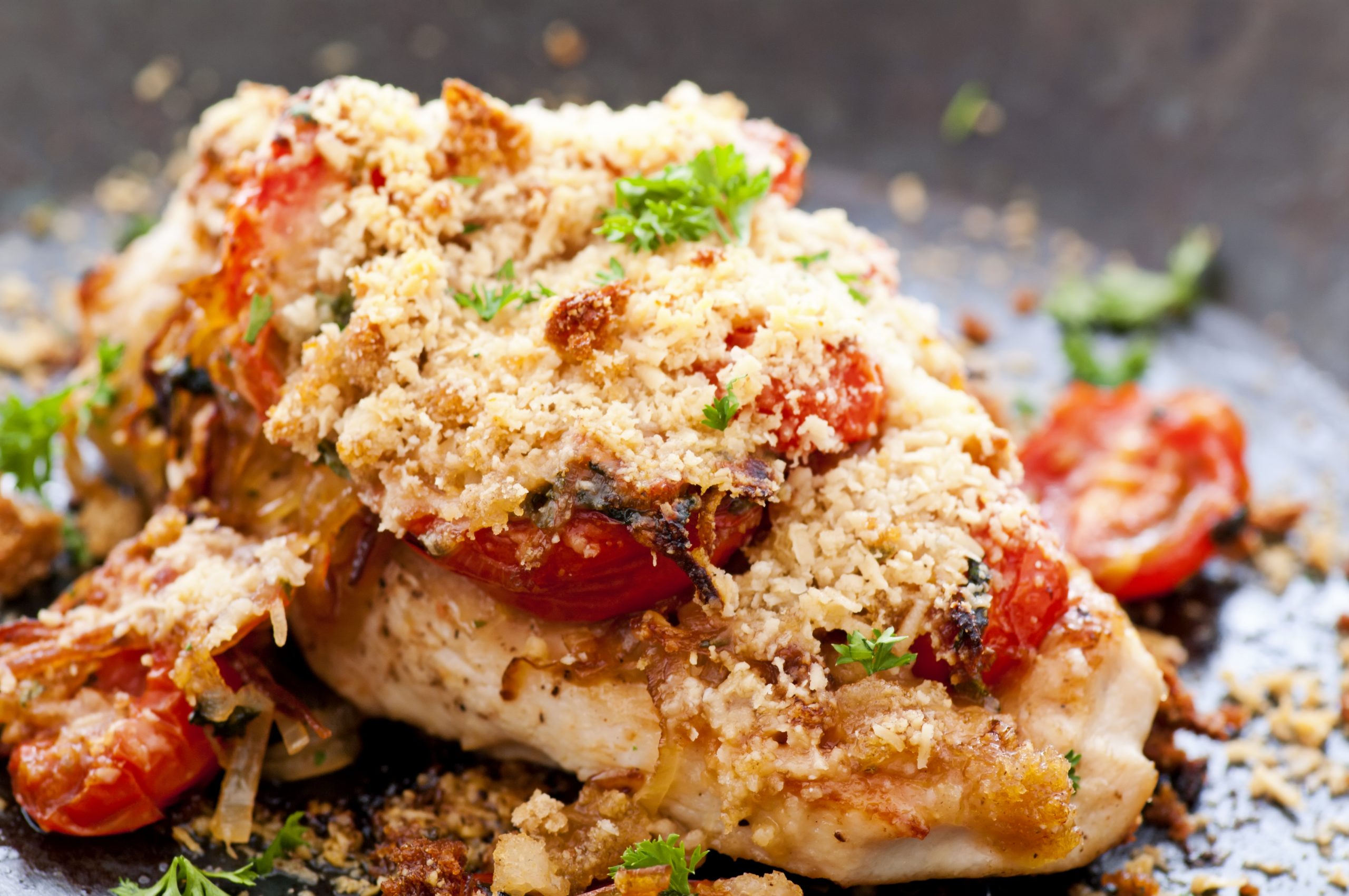 Chicken,Steak,With,Baked,Parmesan,And,Tomatos
